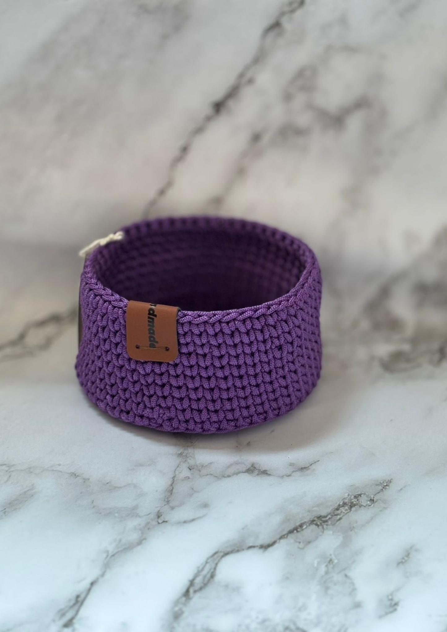 Violet Macramé Basket – Handmade Crochet Storage Bowl