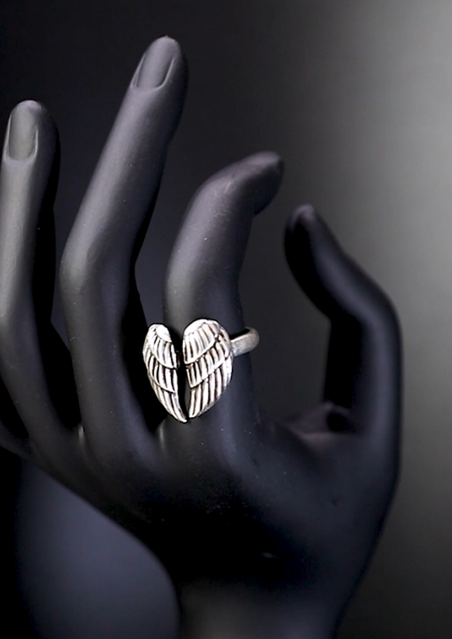 Handmade Angel Wings Silver Ring – Adjustable Women’s Jewelry Gift