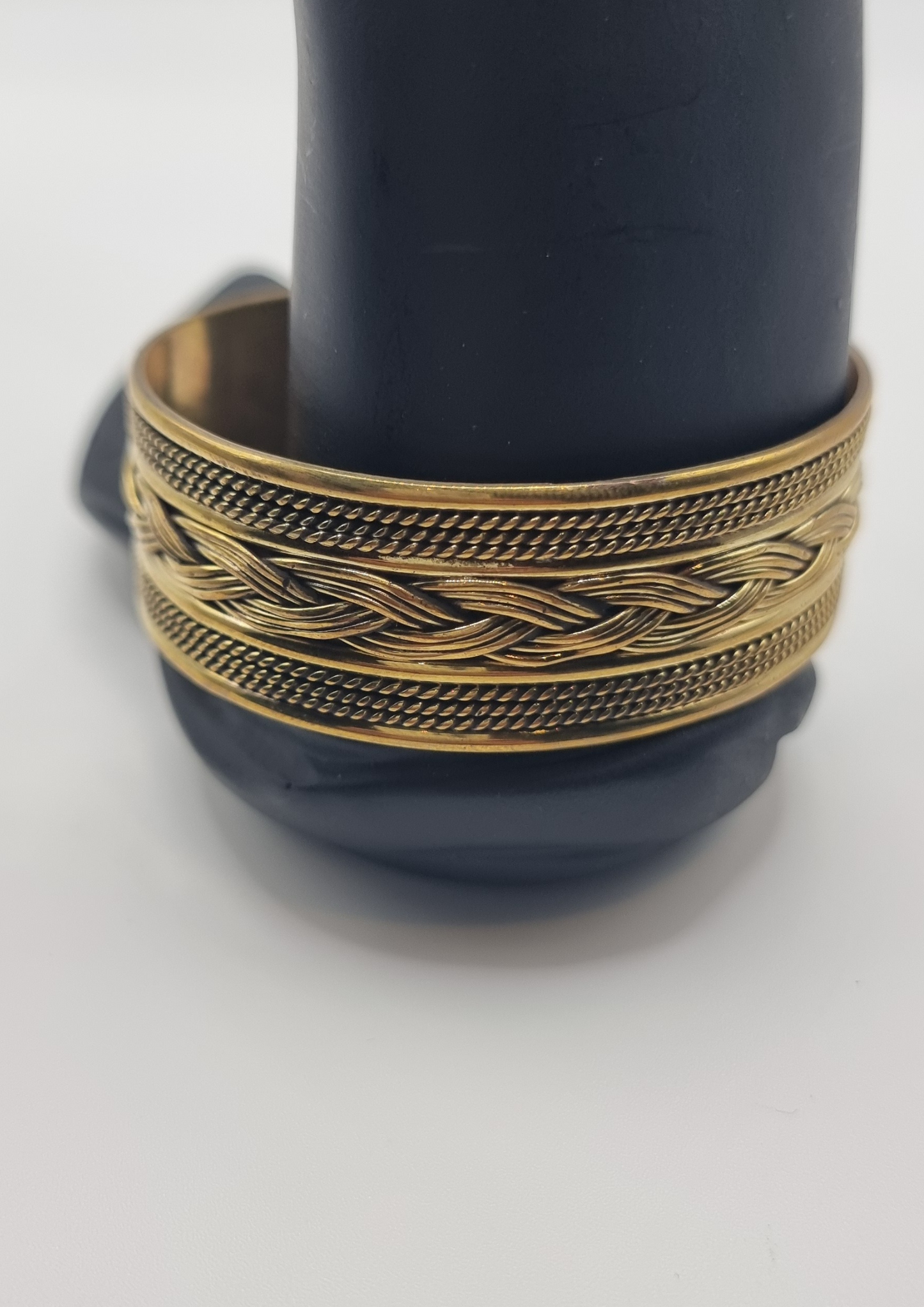 Handmade Pure Copper Jewelry Set – Braided Bangle and Wide Ring for Women, Vintage Boho Design