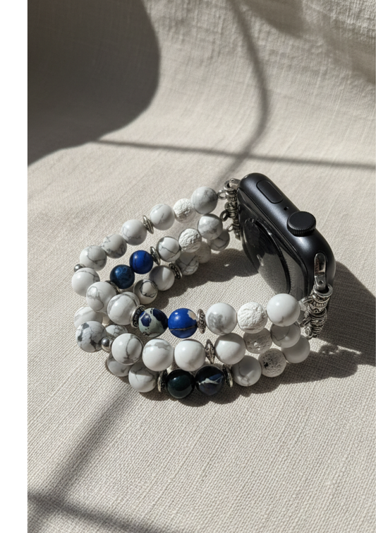 Ceelo Handmade Double-Layer Marble Beaded Strap for Apple Watch