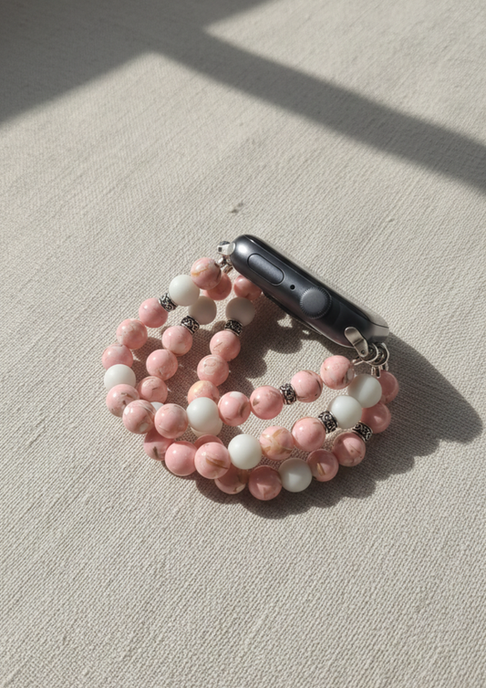 Ceelo Handmade Blush Pink Beaded Strap for Apple Watch