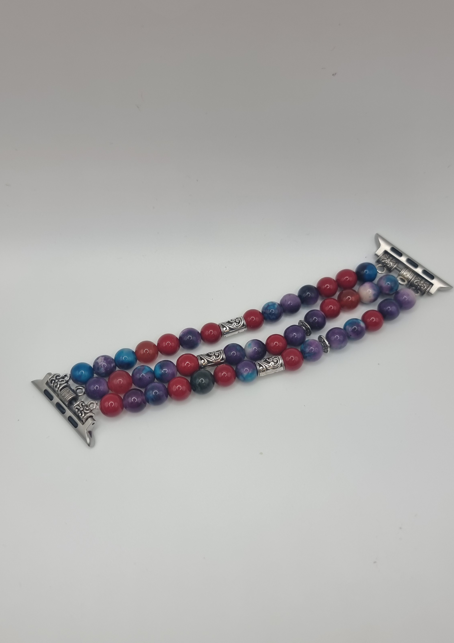 سوار خرز مزدوج الطبقات مصنوع يدويًا من سيلو لساعة أبل