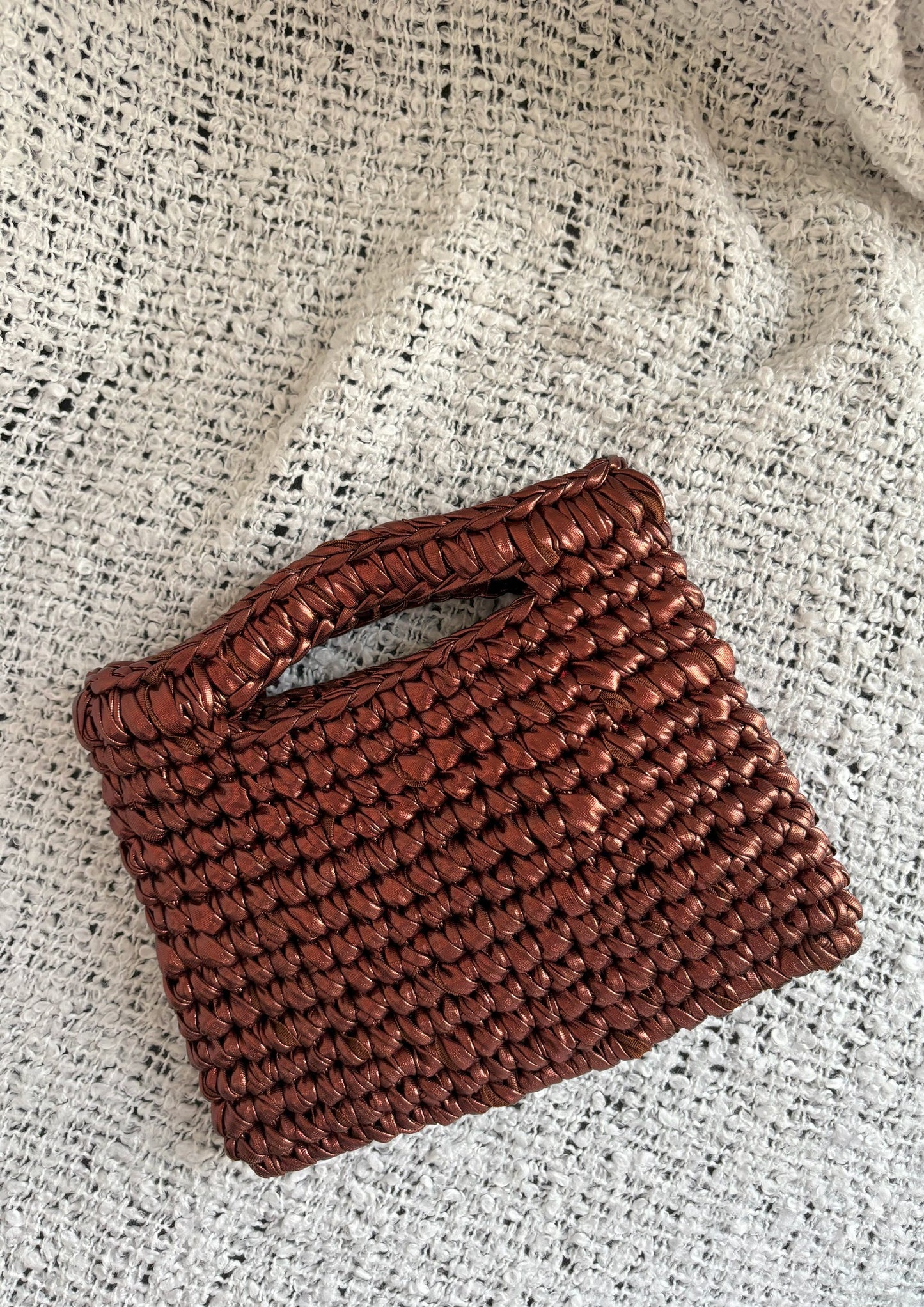 Top Handle Jane – Bronze Metallic Statement Bag