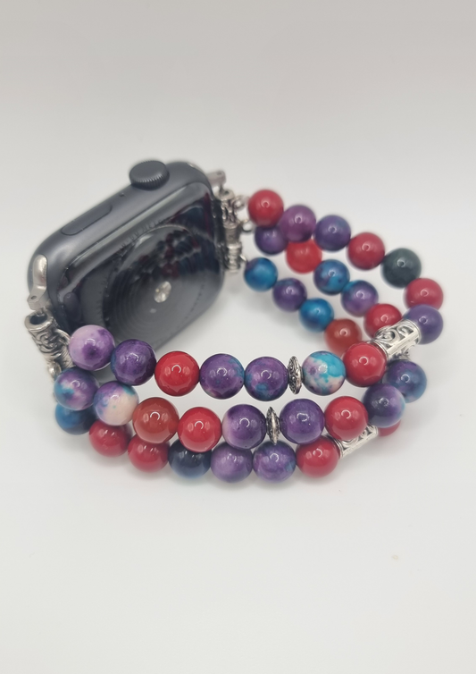 Ceelo Handmade Double-Layer Beaded Bracelet Strap for Apple Watch