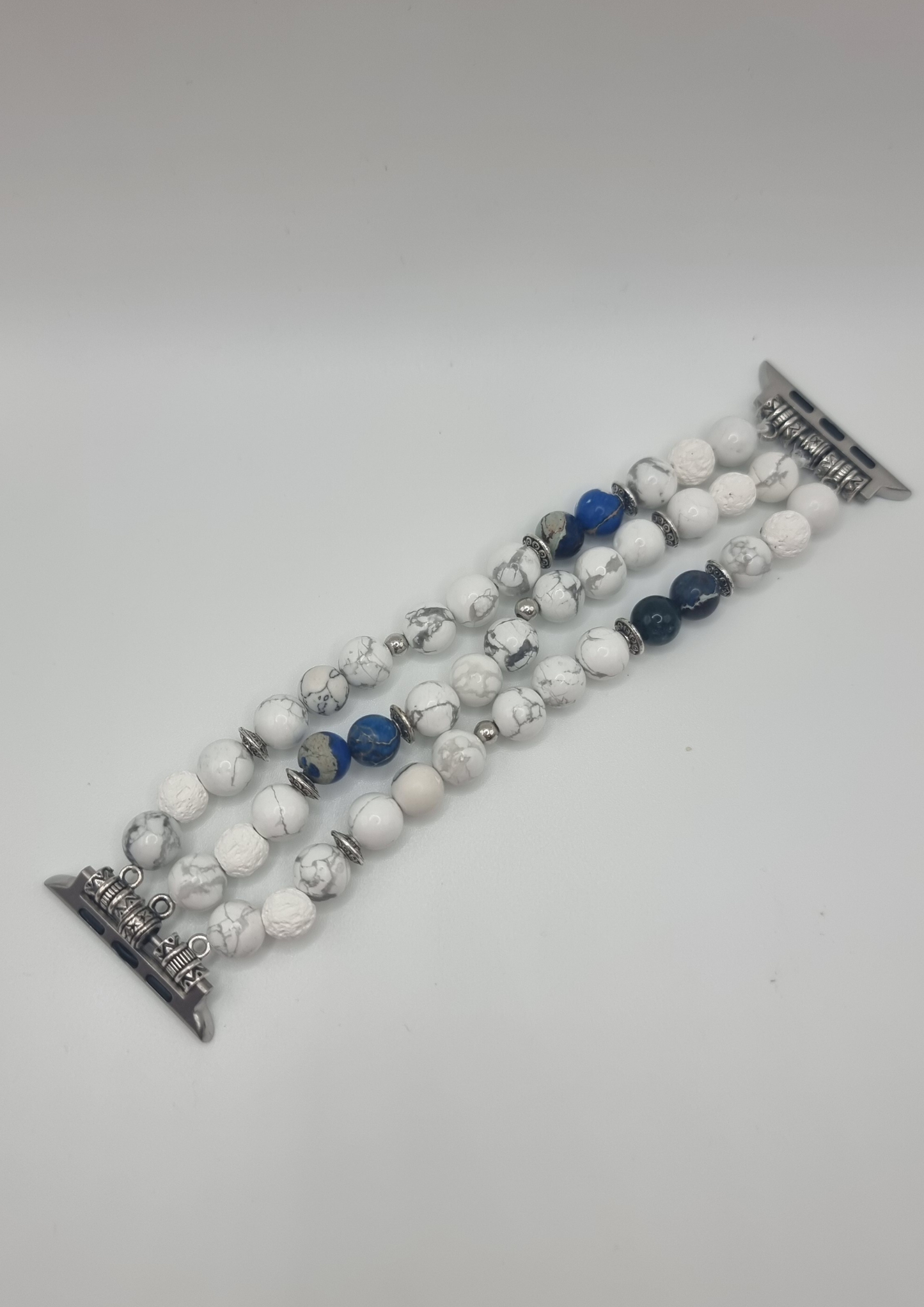 سوار سيلو المصنوع يدويًا من طبقتين من الخرز الرخامي لساعة أبل