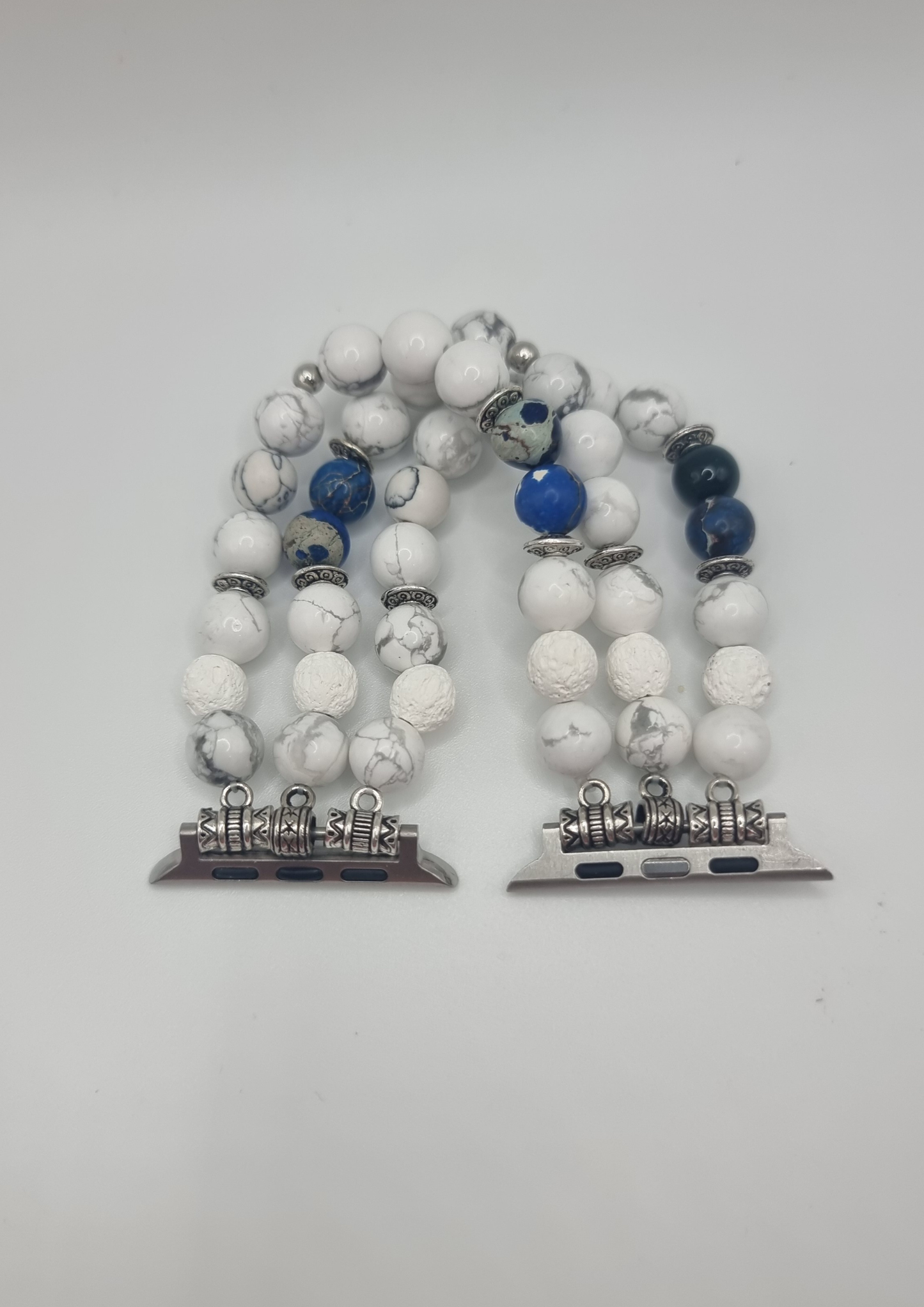 سوار سيلو المصنوع يدويًا من طبقتين من الخرز الرخامي لساعة أبل