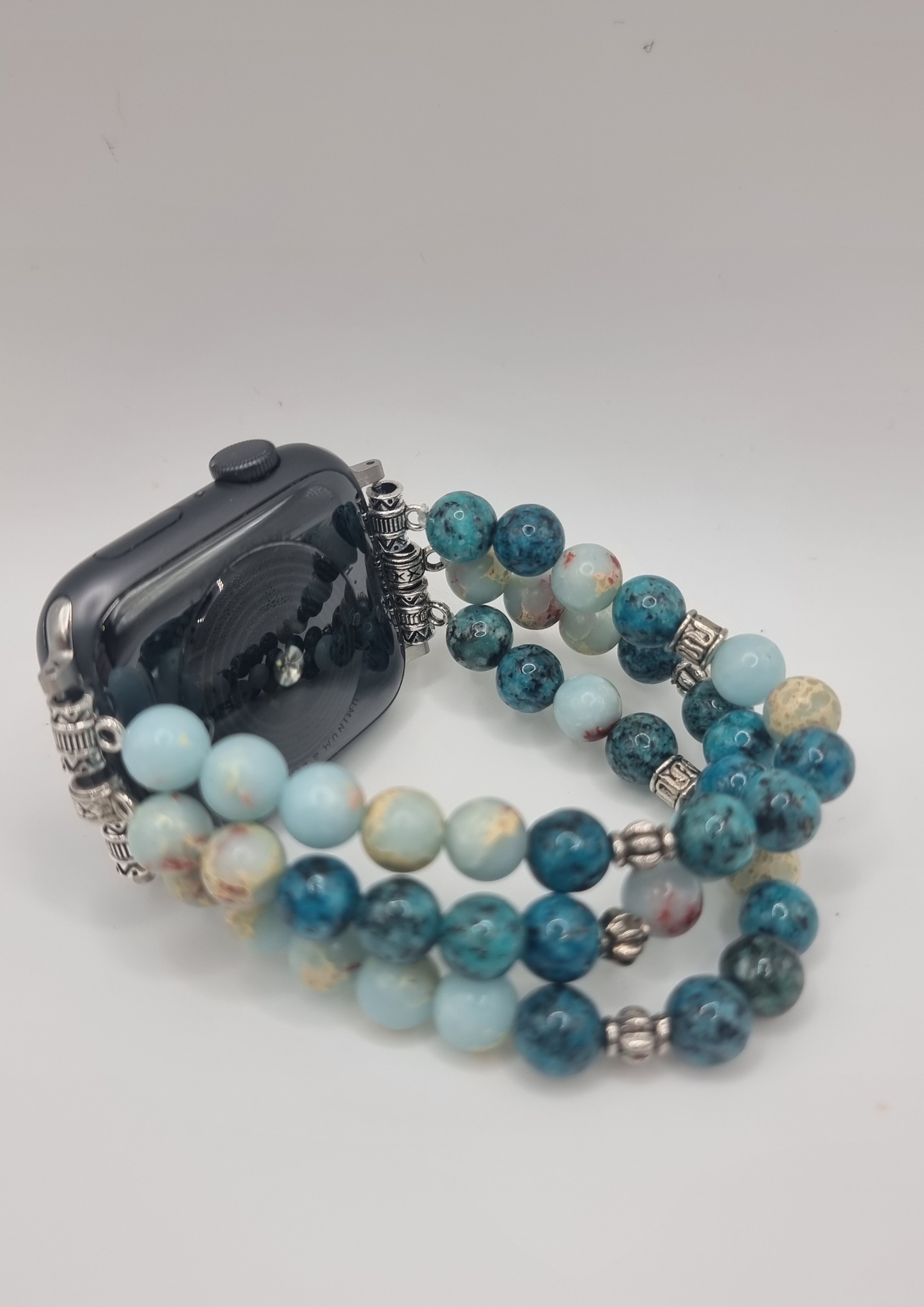 Ceelo Handmade Turquoise & Aqua Beaded Strap for Apple Watch