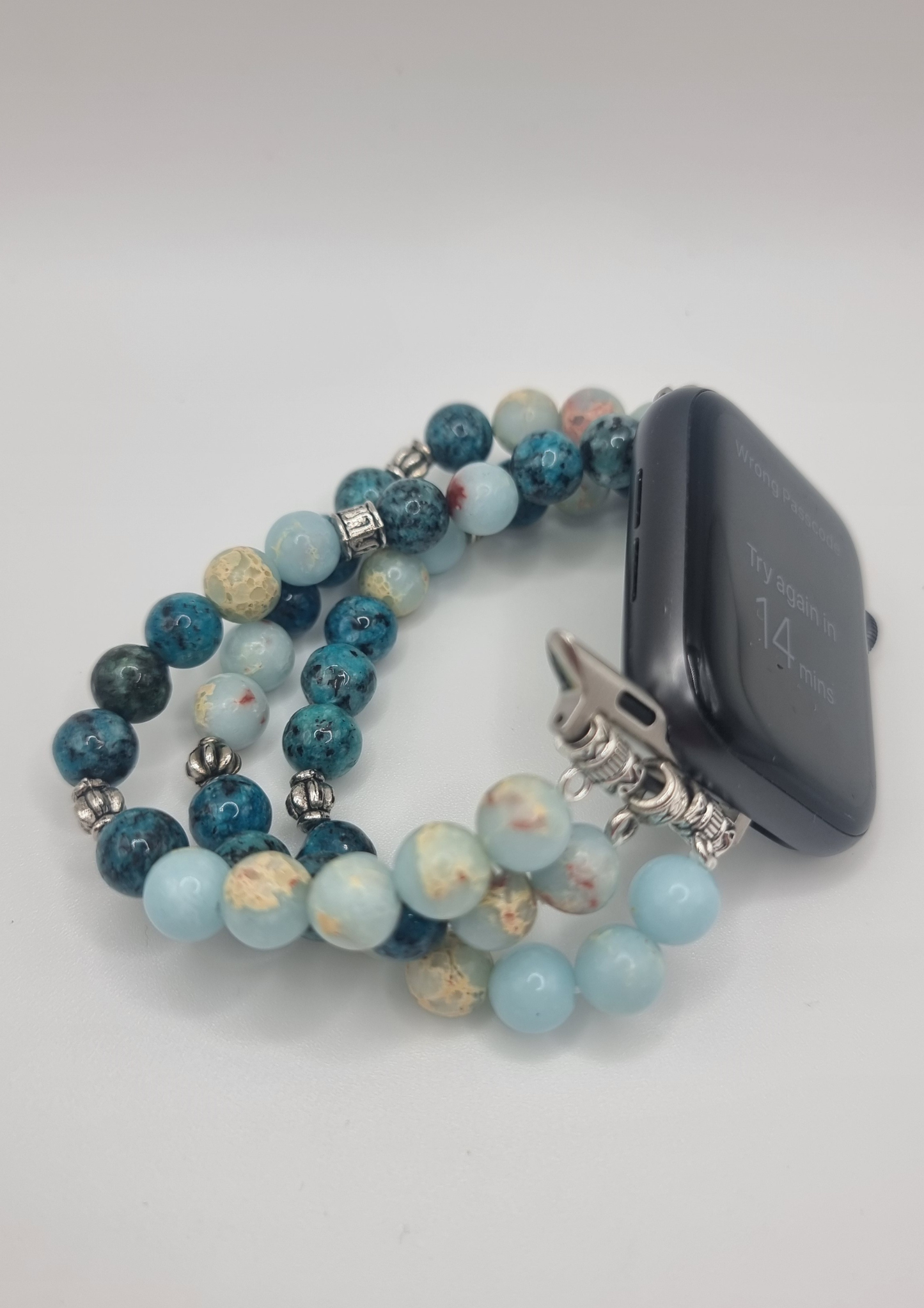 Ceelo Handmade Turquoise & Aqua Beaded Strap for Apple Watch