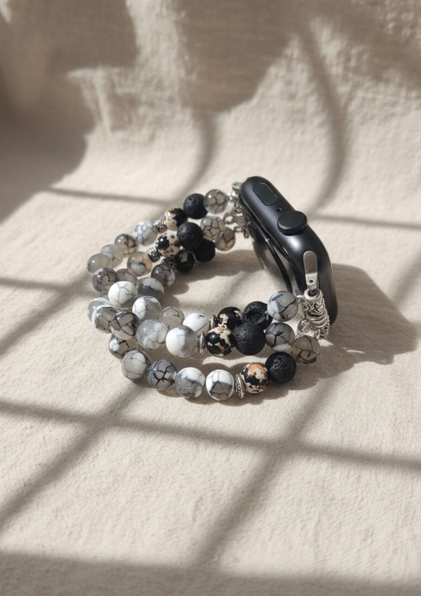 Ceelo Handmade Marble & Onyx Beaded Strap for Apple Watch