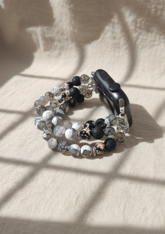 Ceelo Handmade Marble & Onyx Beaded Strap for Apple Watch