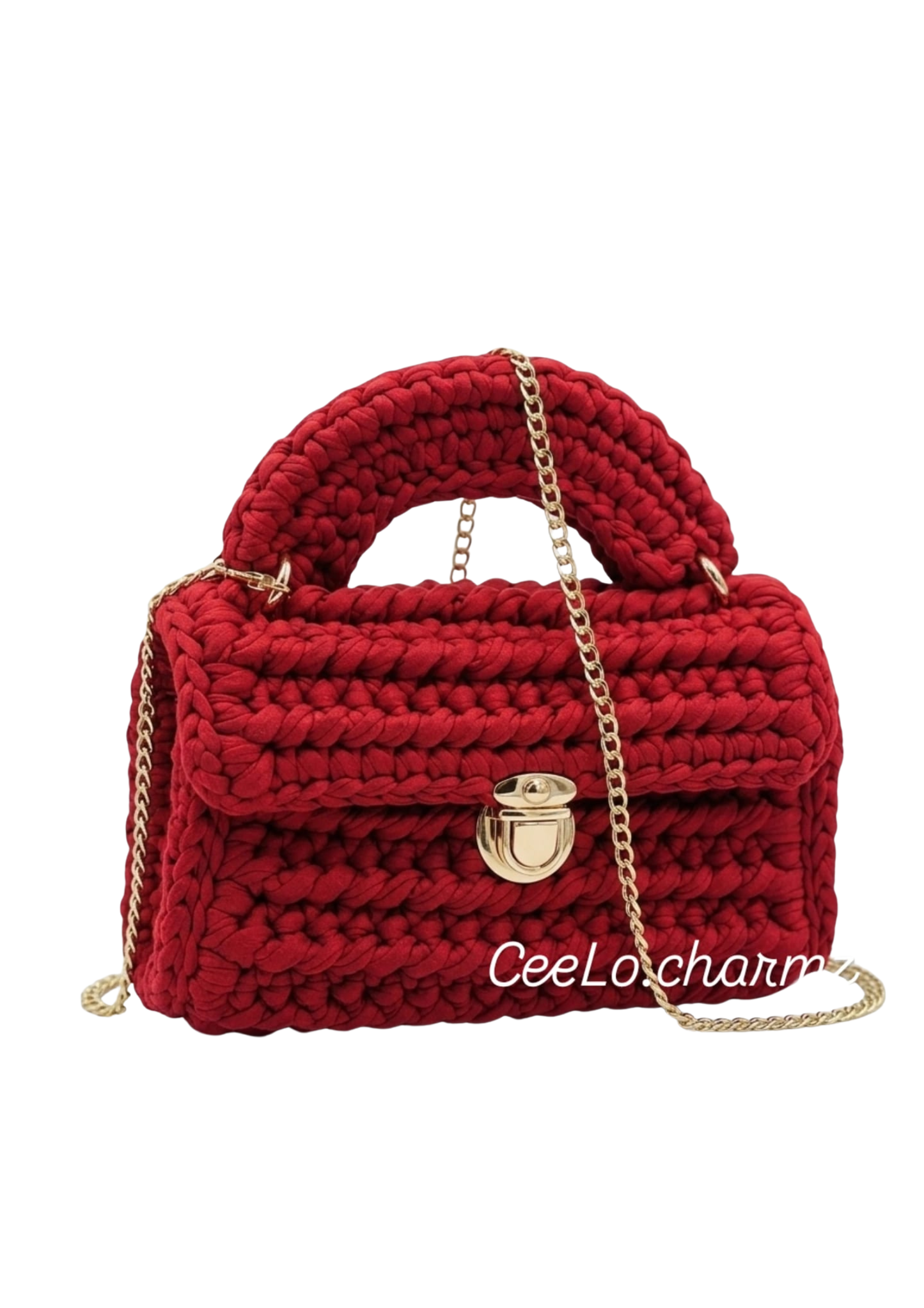 CeeLo Charmz Handwoven Crochet Crossbody Bag – Ruby Red
