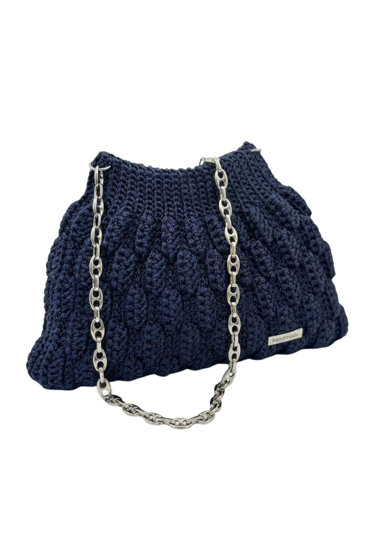 CeeLo Charmz Handwoven Crochet Shoulder Bag – Navy Blue