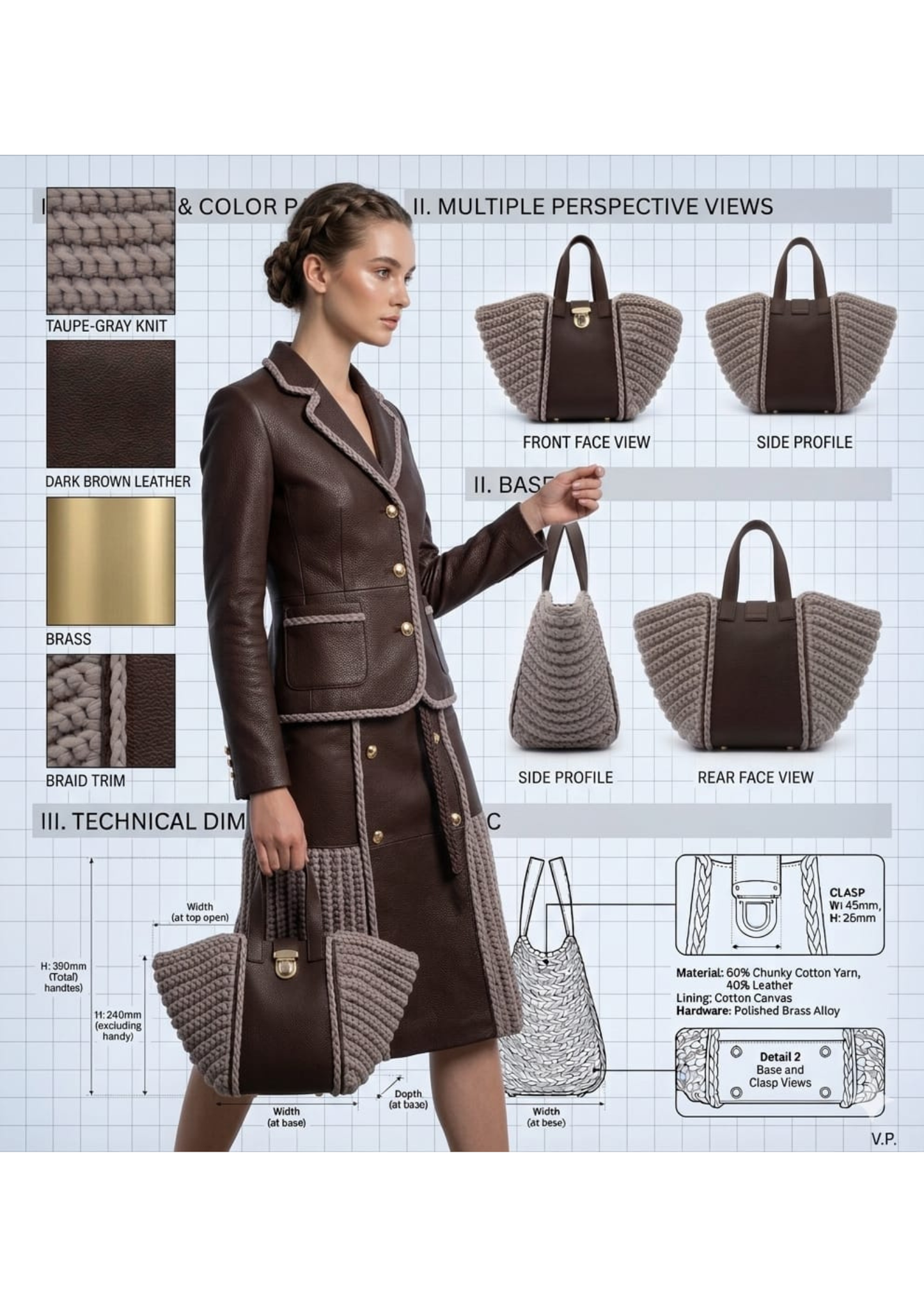 CeeLo Charmz Handwoven Crochet Tote Bag – Taupe & Brown