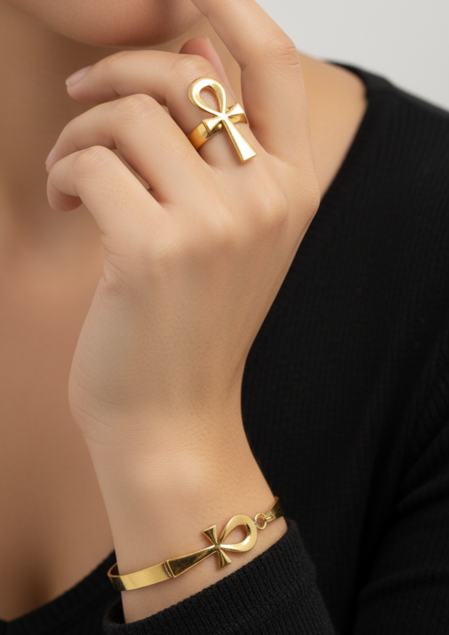 The Ankh Handmade Accessories Set – Long-Lasting Copper Jewelry (Bracelet & Ring) for WomenThe Ankh Handmade Accessories Set – Long-Lasting Copper Jewelry (Bracelet & Ring) for Women