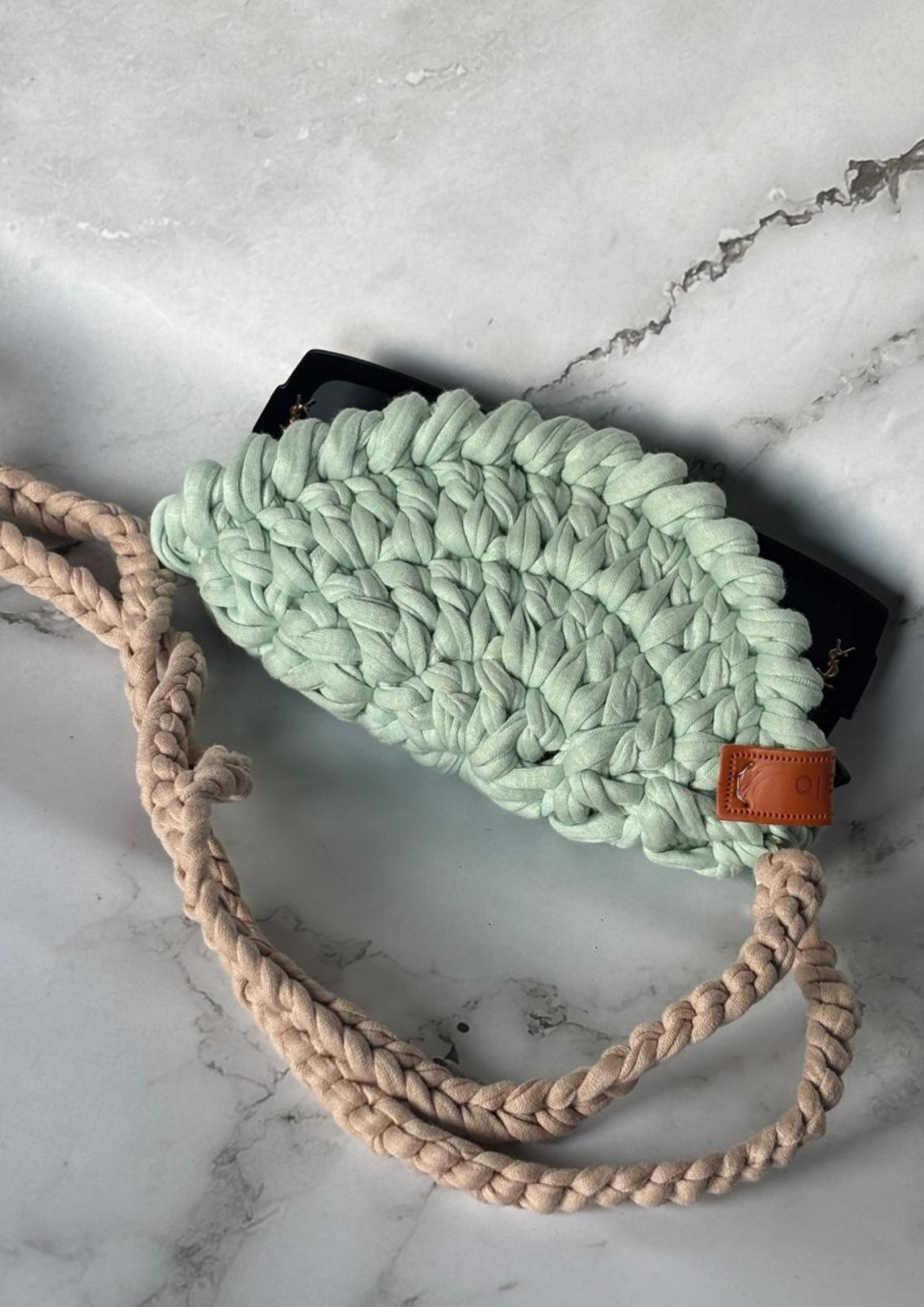Emerald Macramé Handbag – Handmade Knotted Crossbody