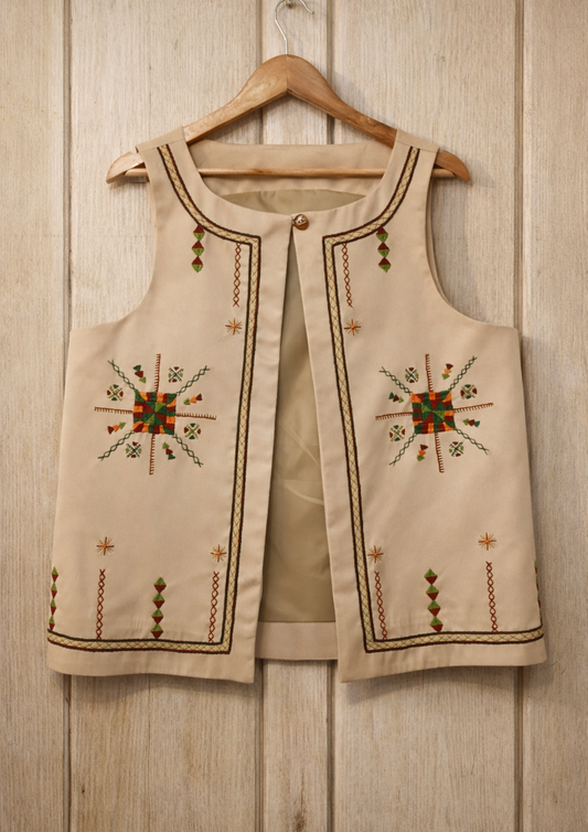 Shali Siwa Hand-Embroidered Vest – Siwa Oasis Heritage (L–XL)