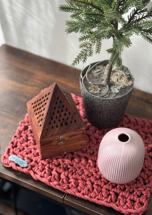 Handmade Crochet Table Runner – Short Accent Piece