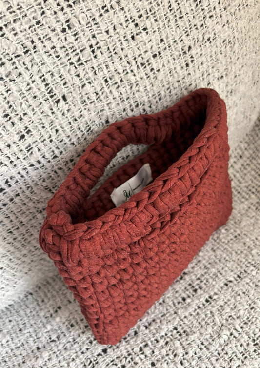 Top Handle Jane – Brick-Brown Structured Bag