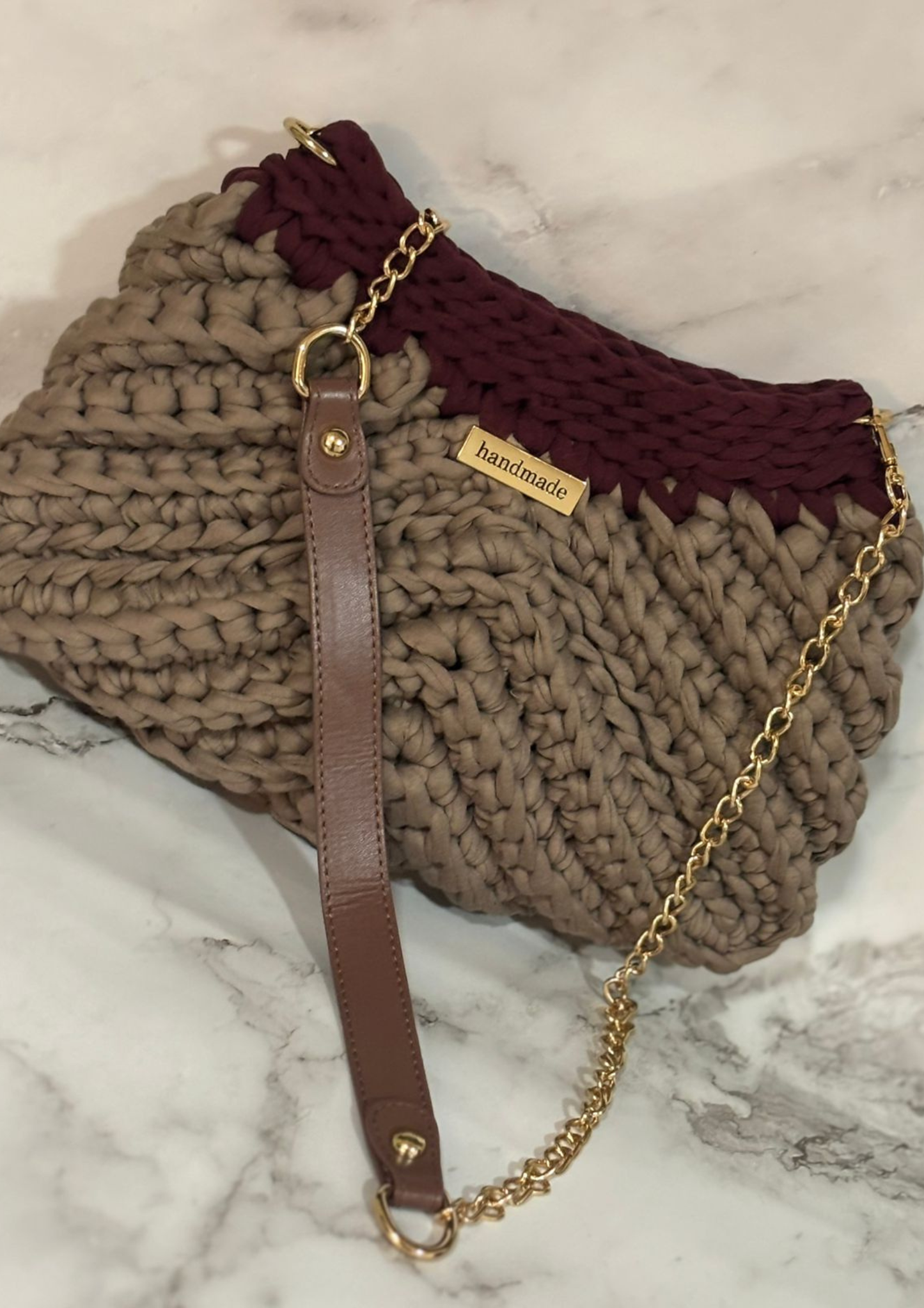Handmade Crochet Crossbody Clutch with Chain Strap