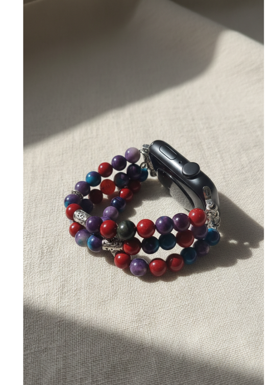 Ceelo Handmade Double-Layer Beaded Bracelet Strap for Apple Watch
