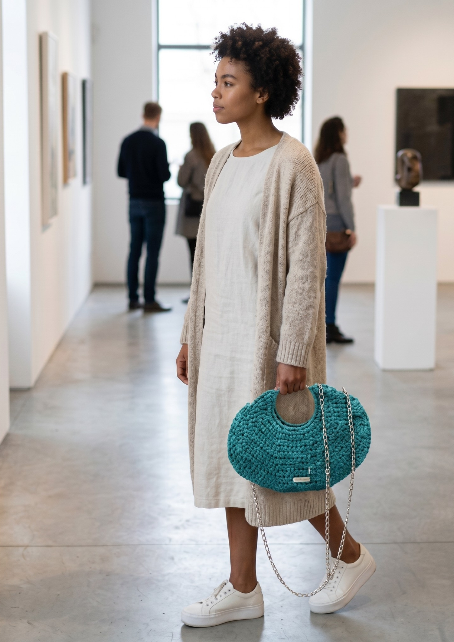 CeeLo Charmz Handwoven Crochet Hobo Bag – Teal Blue