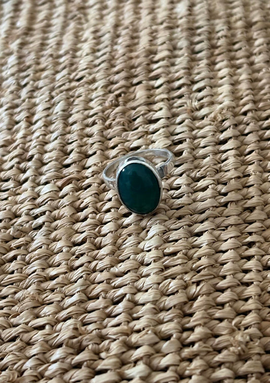 Green Aventurine Ring – Pure Silver 925 Setting