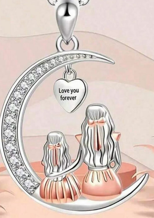 Crescent Necklace – Mother & Daughter Pendant