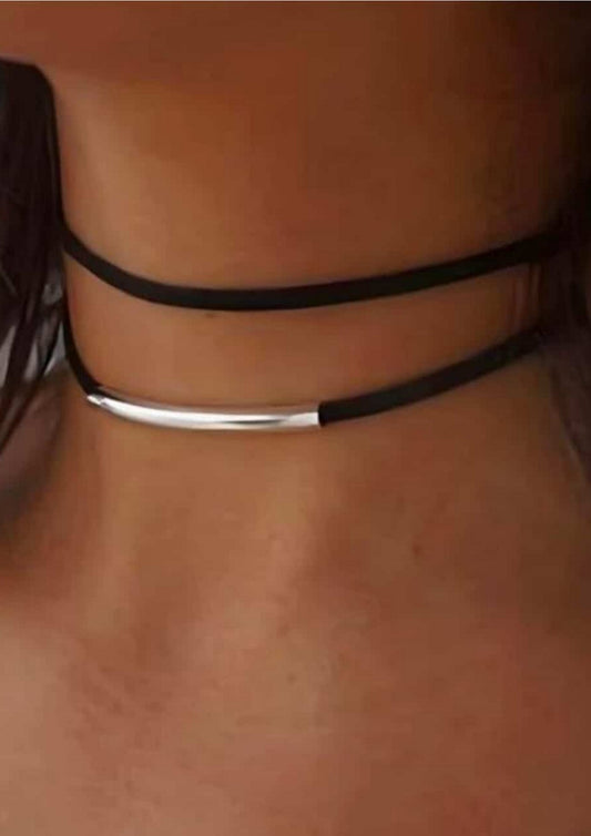 Gothic Black Collar – Double Layer Choker