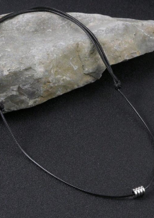 Stainless Steel Pendant – Leather Cord Necklace