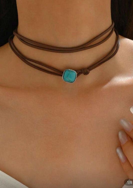 Bohemian Vintage Heart & Oval Layered Necklace