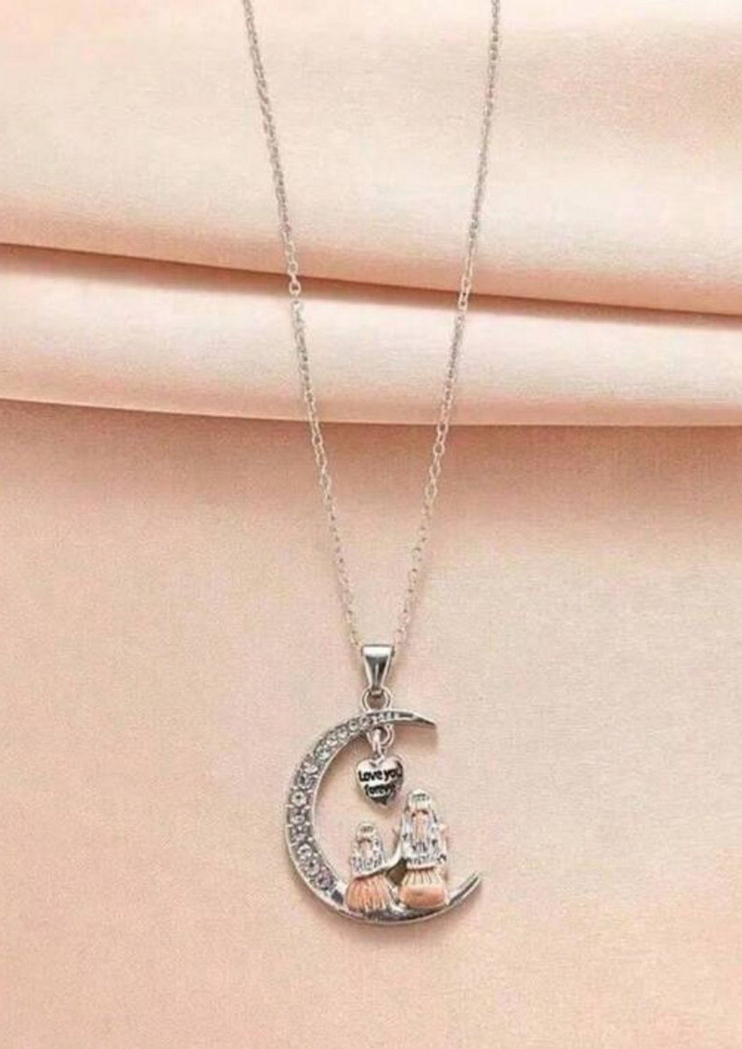 Crescent Necklace – Mother & Daughter Pendant